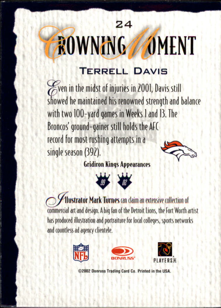 A8900- 2002 Gridiron Kings Bronze Football Cards -You Pick- 15+ FREE US SHIP - Picture 49 of 324