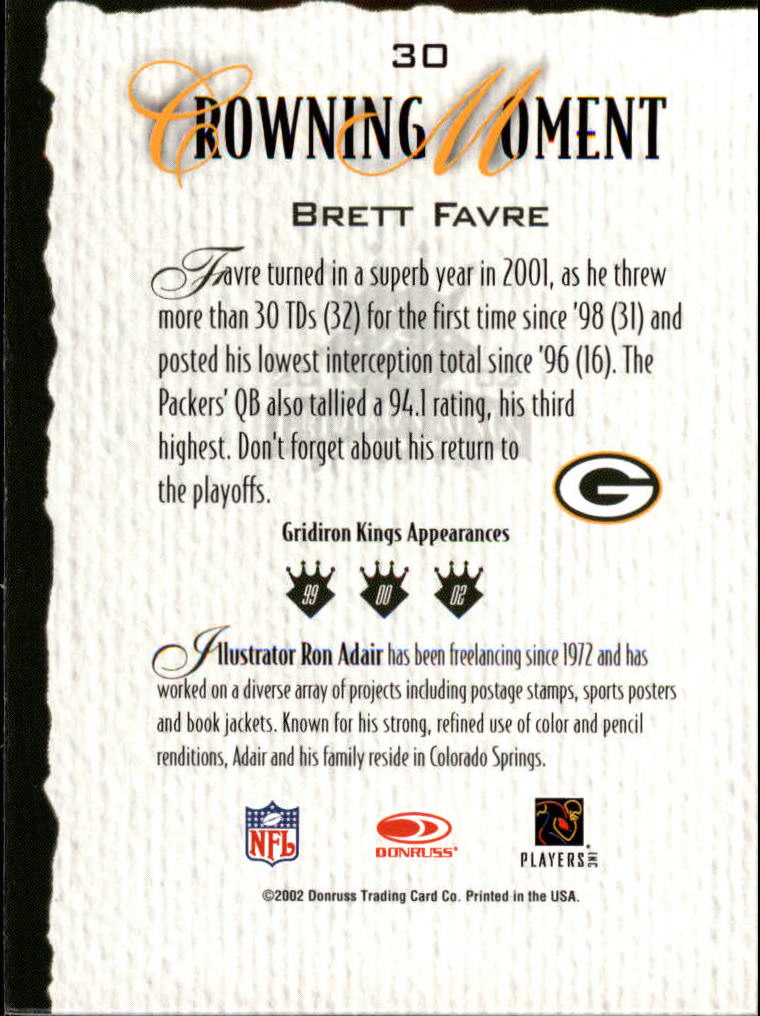 A8900- 2002 Gridiron Kings Bronze Football Cards -You Pick- 15+ FREE US SHIP - Picture 61 of 324