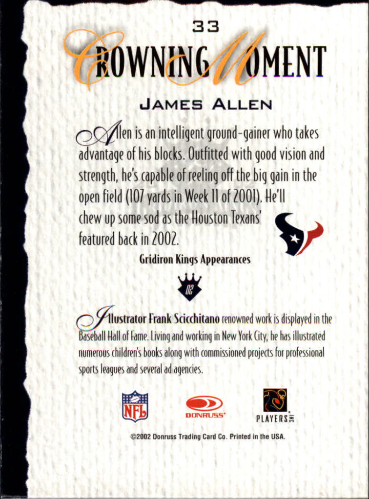 A8900- 2002 Gridiron Kings Bronze Football Cards -You Pick- 15+ FREE US SHIP - Picture 67 of 324