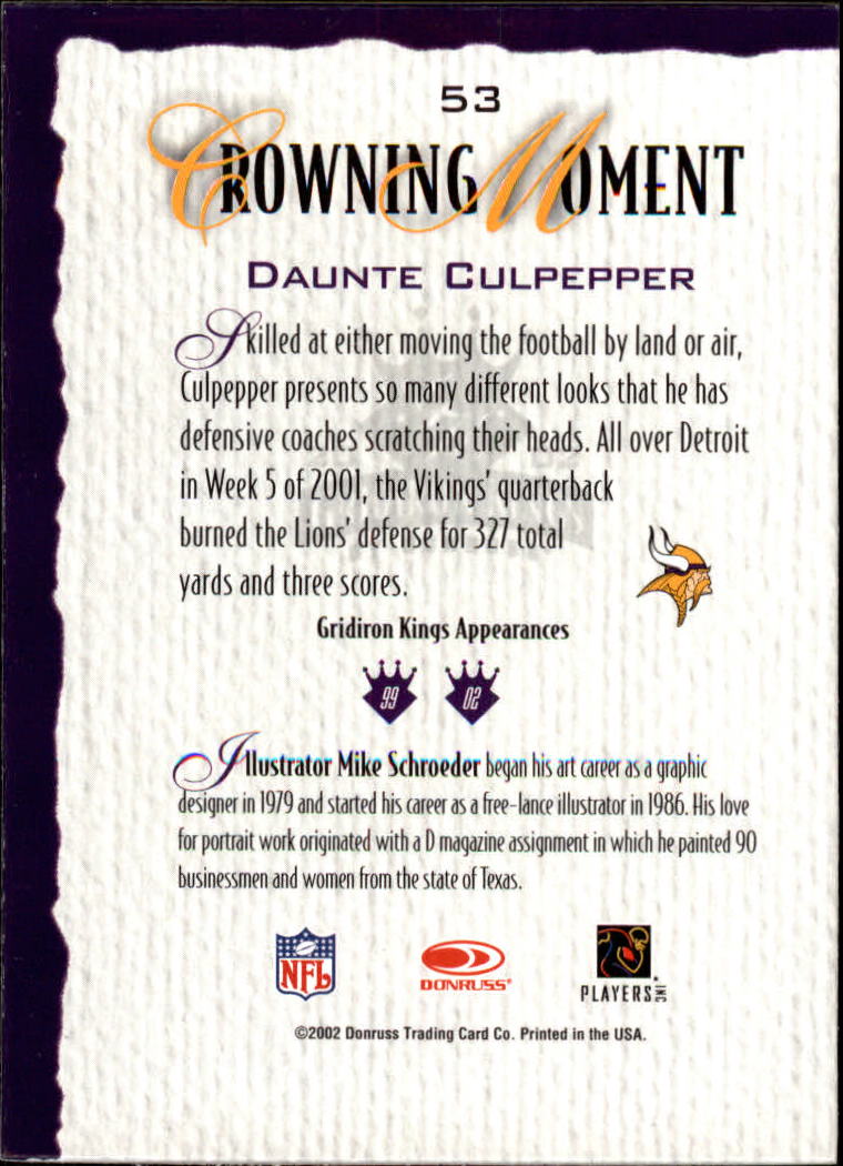 A8900- 2002 Gridiron Kings Bronze Football Cards -You Pick- 15+ FREE US SHIP - Picture 107 of 324