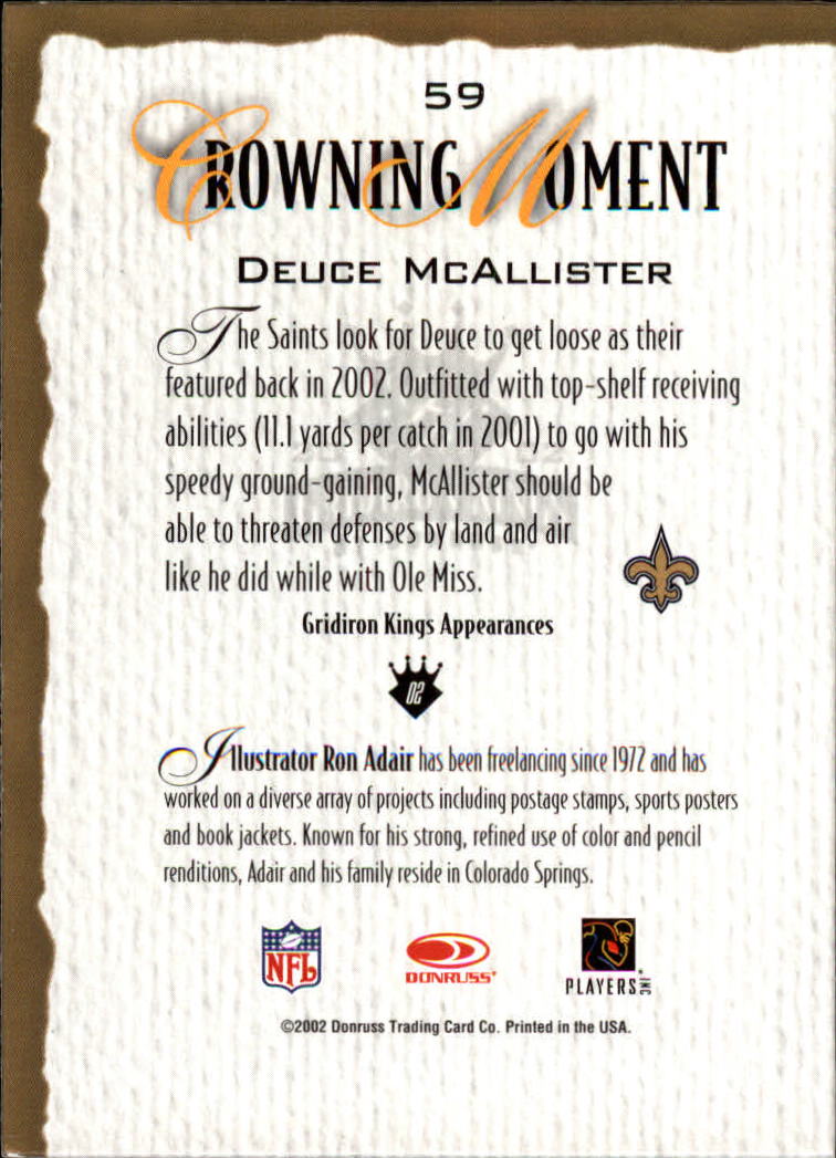 A8900- 2002 Gridiron Kings Bronze Football Cards -You Pick- 15+ FREE US SHIP - Picture 119 of 324