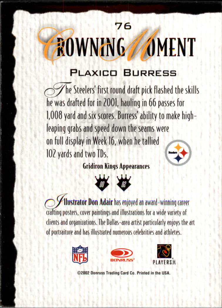 A8900- 2002 Gridiron Kings Bronze Football Cards -You Pick- 15+ FREE US SHIP - Picture 143 of 324