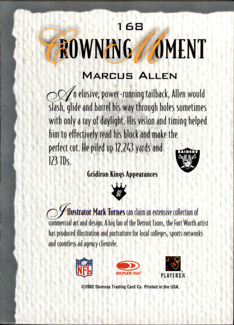 A8900- 2002 Gridiron Kings Bronze Football Cards -You Pick- 15+ FREE US SHIP - Picture 313 of 324