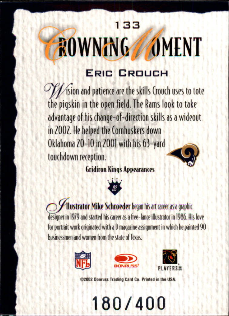 2002 Gridiron Kings Silver #133 Eric Crouch back image