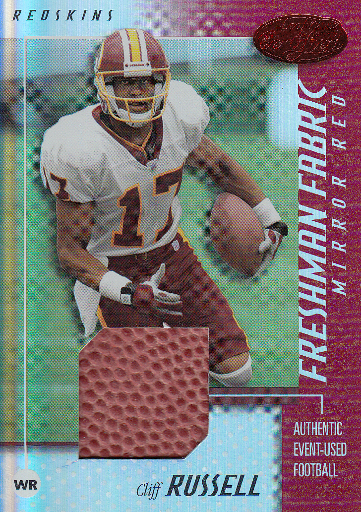 2002 Leaf Certified Mirror Red Materials #125 Cliff Russell