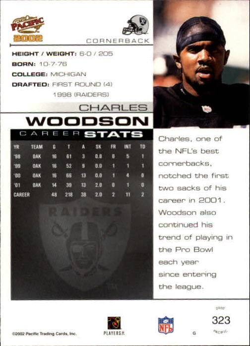 2002 Pacific #323 Charles Woodson back image