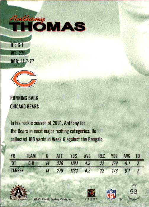B4841- 2002 Pacific Adrenaline FB #s 1-200 +Rookies -You Pick- 15+ FREE US SHIP - Picture 78 of 336