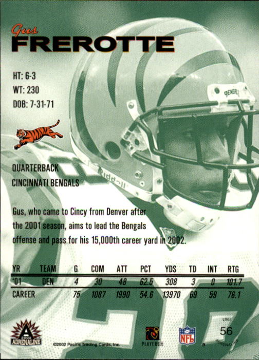 B4841- 2002 Pacific Adrenaline FB #s 1-200 +Rookies -You Pick- 15+ FREE US SHIP - Picture 84 of 336
