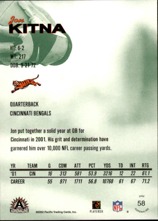 B4841- 2002 Pacific Adrenaline FB #s 1-200 +Rookies -You Pick- 15+ FREE US SHIP - Picture 88 of 336