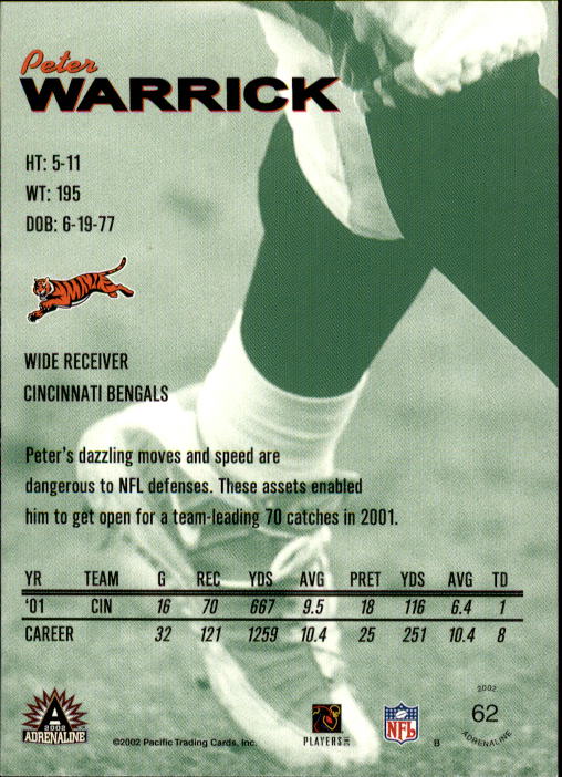 B4841- 2002 Pacific Adrenaline FB #s 1-200 +Rookies -You Pick- 15+ FREE US SHIP - Picture 94 of 336