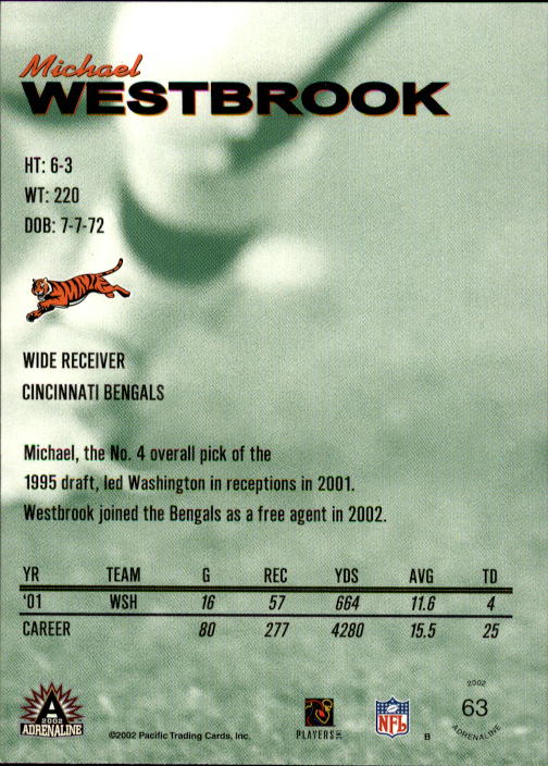 B4841- 2002 Pacific Adrenaline FB #s 1-200 +Rookies -You Pick- 15+ FREE US SHIP - Picture 96 of 336