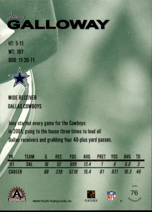 B4841- 2002 Pacific Adrenaline FB #s 1-200 +Rookies -You Pick- 15+ FREE US SHIP - Picture 108 of 336