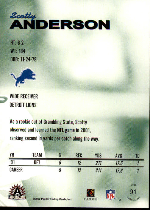 B4841- 2002 Pacific Adrenaline FB #s 1-200 +Rookies -You Pick- 15+ FREE US SHIP - Picture 138 of 336