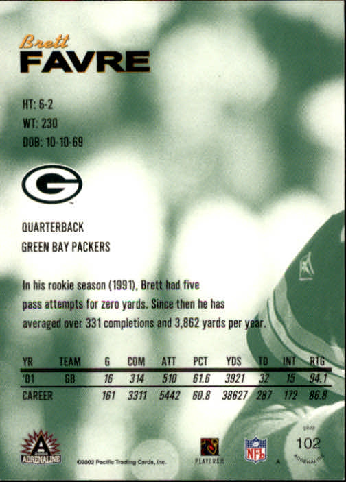 B4841- 2002 Pacific Adrenaline FB #s 1-200 +Rookies -You Pick- 15+ FREE US SHIP - Picture 156 of 336