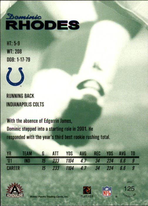 B4841- 2002 Pacific Adrenaline FB #s 1-200 +Rookies -You Pick- 15+ FREE US SHIP - Picture 198 of 336