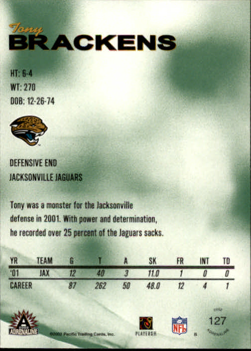 B4841- 2002 Pacific Adrenaline FB #s 1-200 +Rookies -You Pick- 15+ FREE US SHIP - Picture 202 of 336