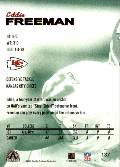 B4841- 2002 Pacific Adrenaline FB #s 1-200 +Rookies -You Pick- 15+ FREE US SHIP - Picture 220 of 336