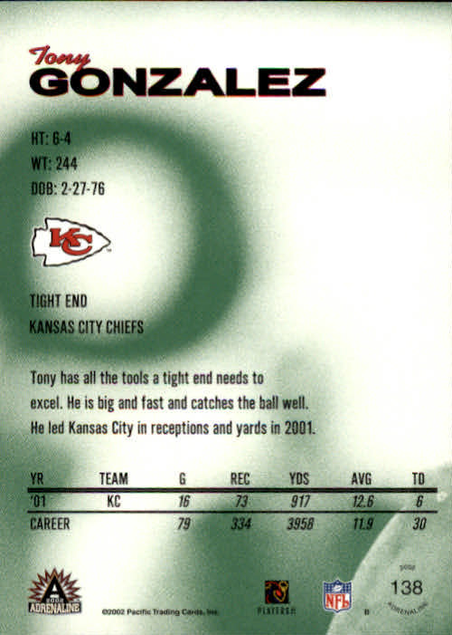 B4841- 2002 Pacific Adrenaline FB #s 1-200 +Rookies -You Pick- 15+ FREE US SHIP - Picture 222 of 336