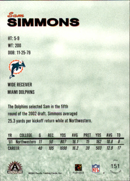 B4841- 2002 Pacific Adrenaline FB #s 1-200 +Rookies -You Pick- 15+ FREE US SHIP - Picture 248 of 336