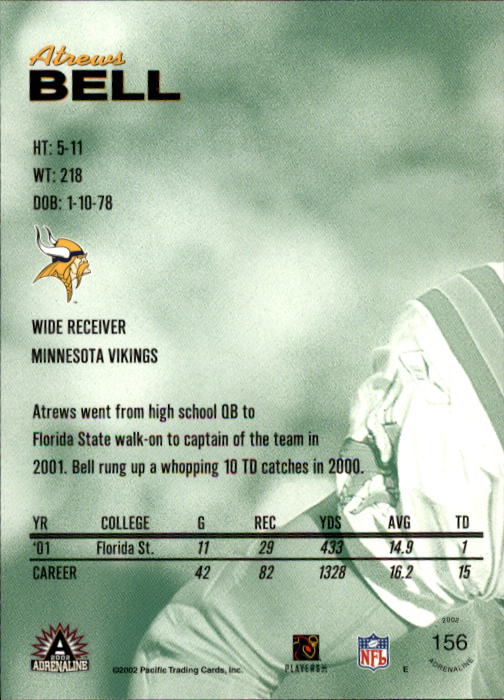 B4841- 2002 Pacific Adrenaline FB #s 1-200 +Rookies -You Pick- 15+ FREE US SHIP - Picture 258 of 336