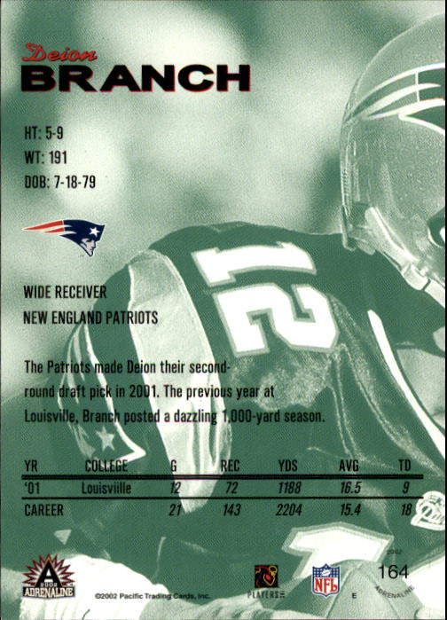 B4841- 2002 Pacific Adrenaline FB #s 1-200 +Rookies -You Pick- 15+ FREE US SHIP - Picture 268 of 336