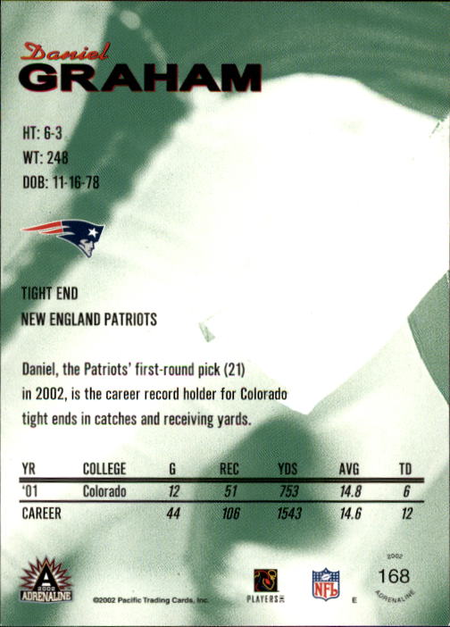 B4841- 2002 Pacific Adrenaline FB #s 1-200 +Rookies -You Pick- 15+ FREE US SHIP - Picture 276 of 336