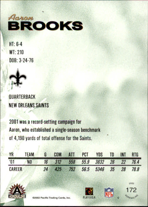 B4841- 2002 Pacific Adrenaline FB #s 1-200 +Rookies -You Pick- 15+ FREE US SHIP - Picture 284 of 336