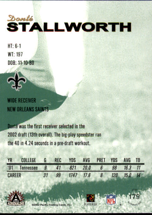 B4841- 2002 Pacific Adrenaline FB #s 1-200 +Rookies -You Pick- 15+ FREE US SHIP - Picture 296 of 336