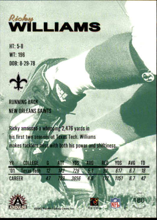 B4841- 2002 Pacific Adrenaline FB #s 1-200 +Rookies -You Pick- 15+ FREE US SHIP - Picture 298 of 336
