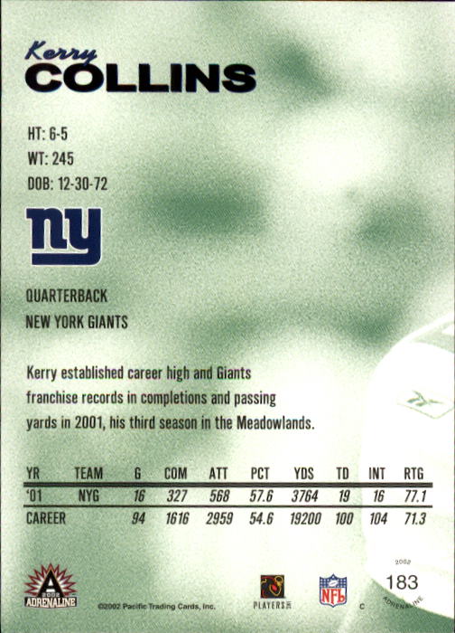 B4841- 2002 Pacific Adrenaline FB #s 1-200 +Rookies -You Pick- 15+ FREE US SHIP - Picture 304 of 336