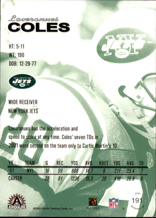B4841- 2002 Pacific Adrenaline FB #s 1-200 +Rookies -You Pick- 15+ FREE US SHIP - Picture 320 of 336