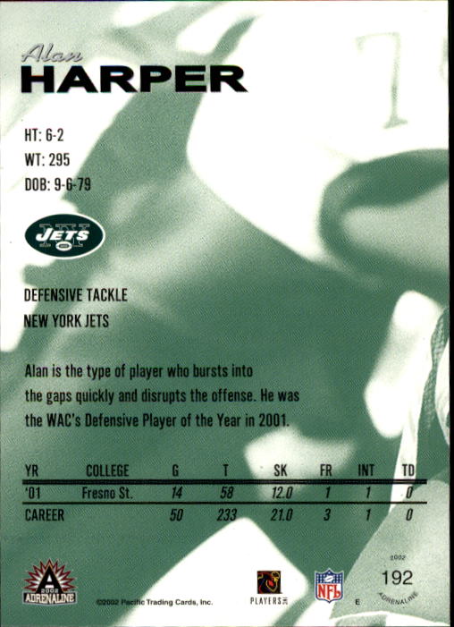 B4841- 2002 Pacific Adrenaline FB #s 1-200 +Rookies -You Pick- 15+ FREE US SHIP - Picture 322 of 336