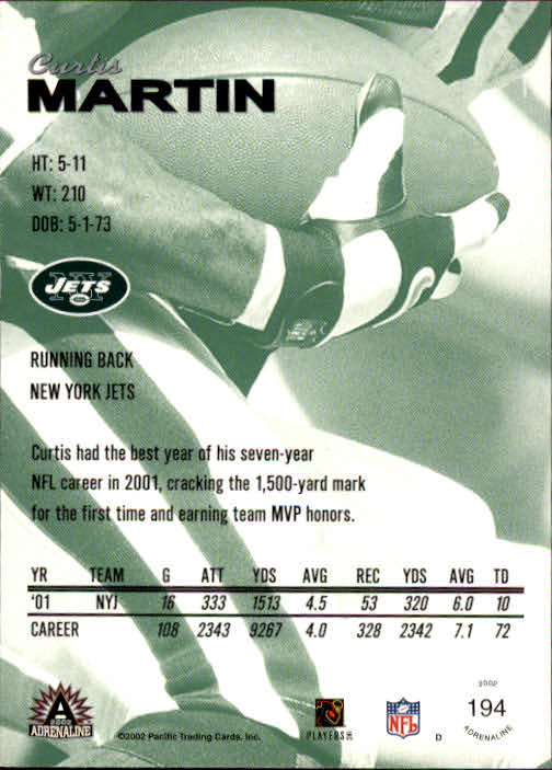 B4841- 2002 Pacific Adrenaline FB #s 1-200 +Rookies -You Pick- 15+ FREE US SHIP - Picture 326 of 336