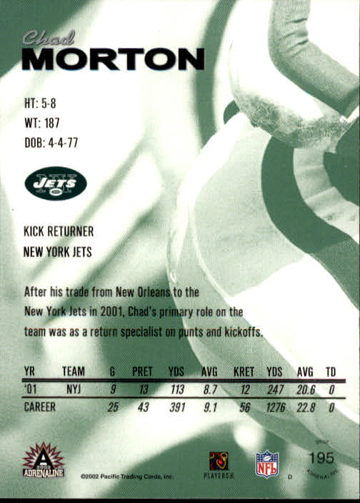 B4841- 2002 Pacific Adrenaline FB #s 1-200 +Rookies -You Pick- 15+ FREE US SHIP - Picture 328 of 336