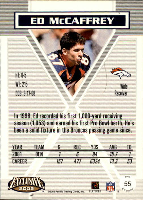 2002 Exclusive (Pacific) Football "Main Set" Cards - Picture 5 of 15