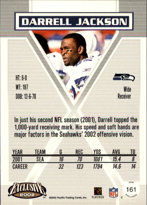 2002 Exclusive (Pacific) Football "Main Set" Cards - Picture 15 of 15