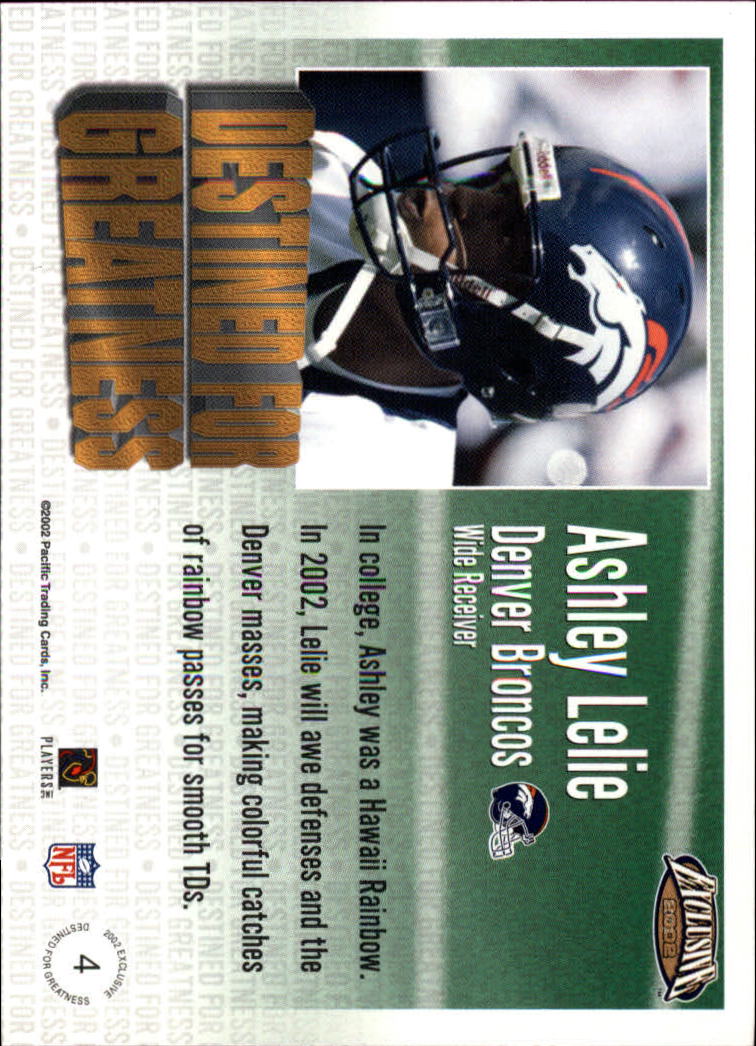 2002 Exclusive (Pacific) Football "Insert" Cards - Picture 21 of 81