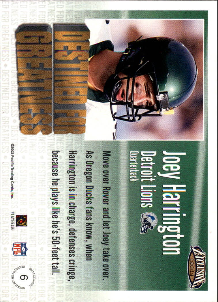 2002 Exclusive (Pacific) Football "Insert" Cards - Picture 25 of 81