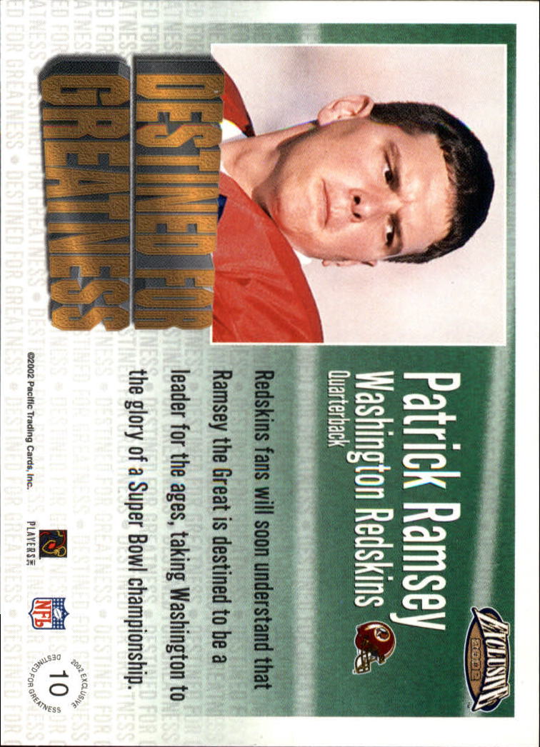 2002 Exclusive (Pacific) Football "Insert" Cards - Picture 29 of 81