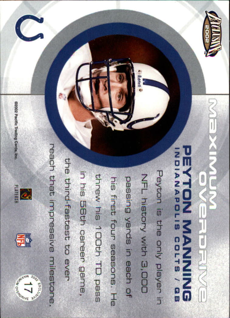 2002 Exclusive (Pacific) Football "Insert" Cards - Picture 69 of 81
