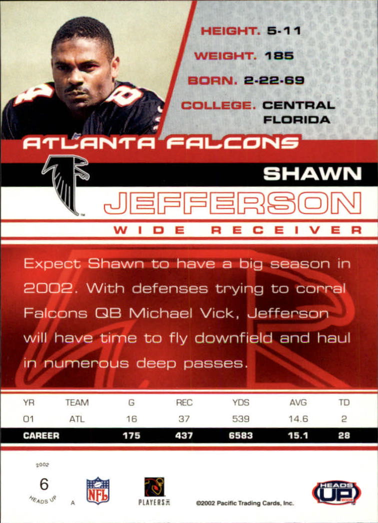 2002 Pacific Heads Up #6 Shawn Jefferson back image