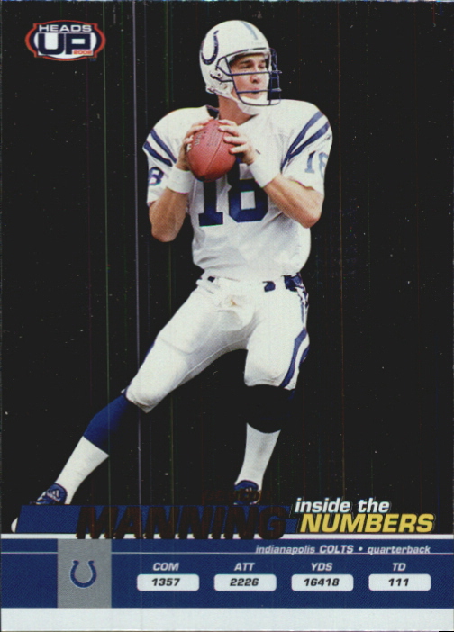 2002 Pacific Heads Up Inside the Numbers #13 Peyton Manning