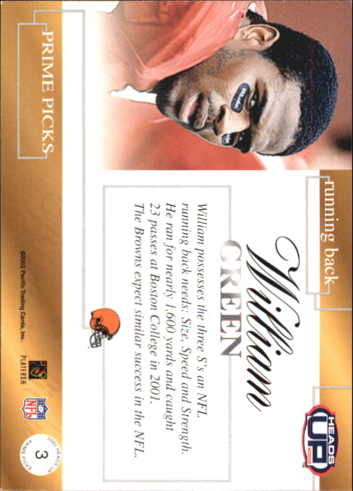 2002 Heads Up (Pacific) Football "Insert and Parallel" Cards - Bild 22 von 32