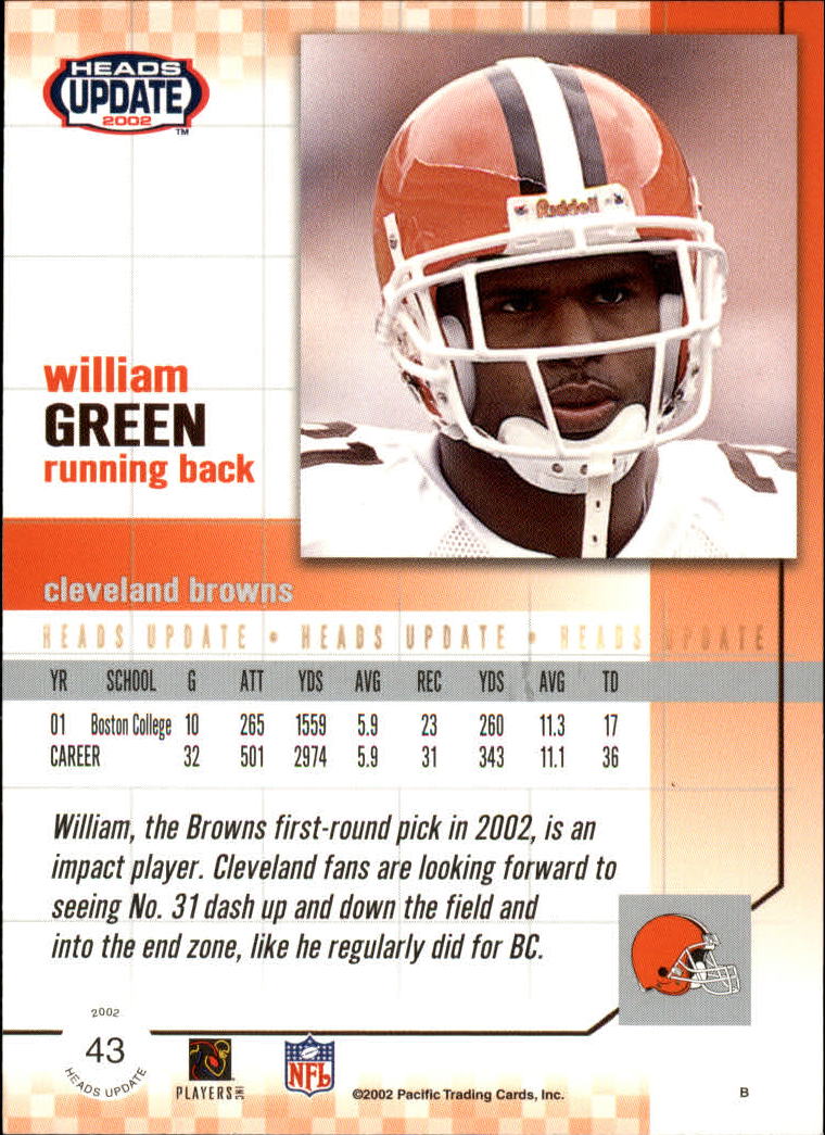 B1884- 2002 Pacific Heads Update FB Asst Cards -You Pick- 15+ FREE US SHIP - Picture 155 of 369