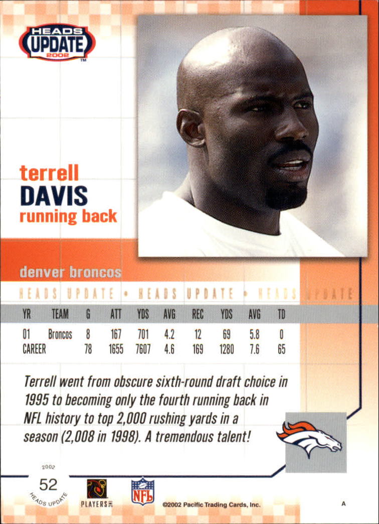 B1884- 2002 Pacific Heads Update FB Asst Cards -You Pick- 15+ FREE US SHIP - Picture 163 of 369