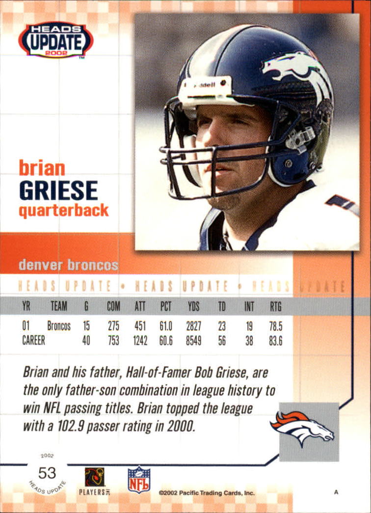 B1884- 2002 Pacific Heads Update FB Asst Cards -You Pick- 15+ FREE US SHIP - Picture 165 of 369