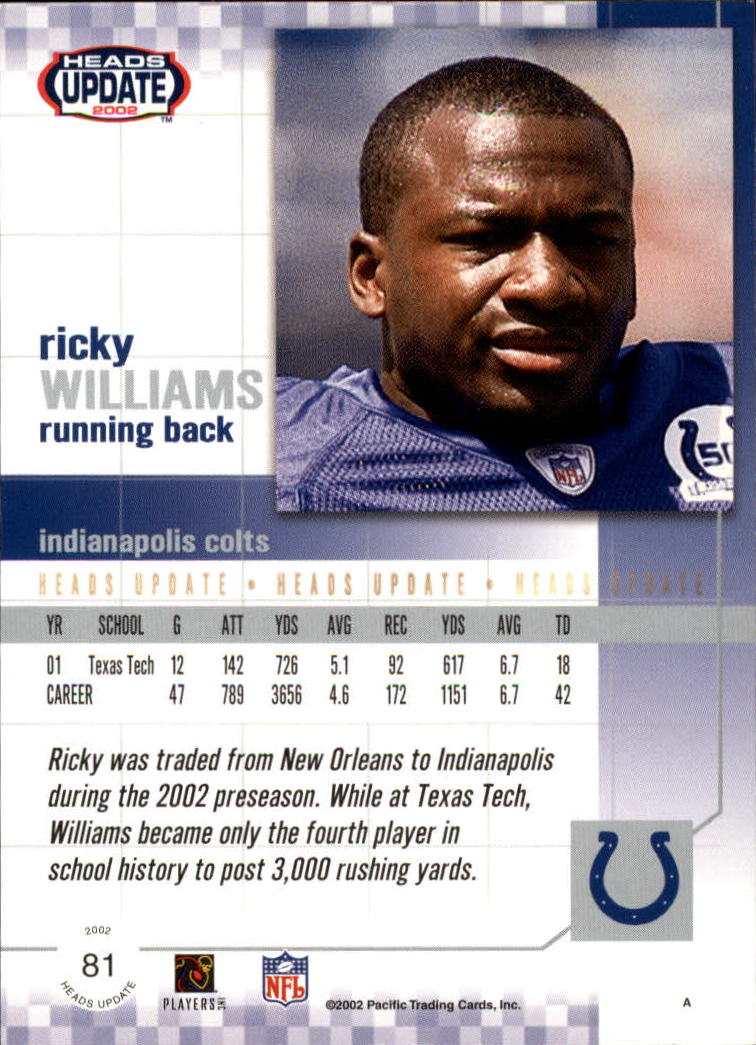 B1884- 2002 Pacific Heads Update FB Asst Cards -You Pick- 15+ FREE US SHIP - Picture 207 of 369