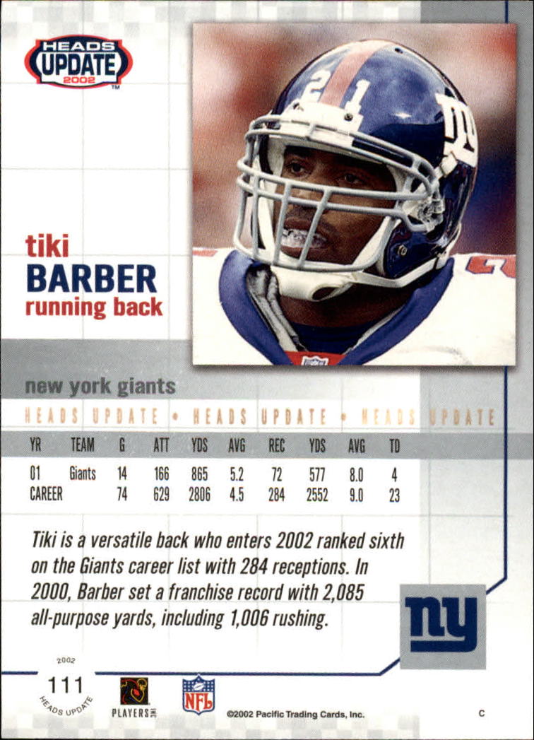 B1884- 2002 Pacific Heads Update FB Asst Cards -You Pick- 15+ FREE US SHIP - Picture 247 of 369