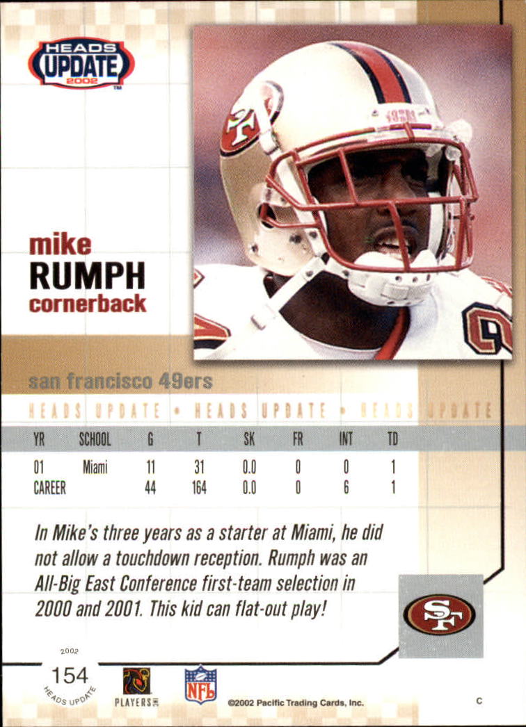 B1884- 2002 Pacific Heads Update FB Asst Cards -You Pick- 15+ FREE US SHIP - Picture 327 of 369