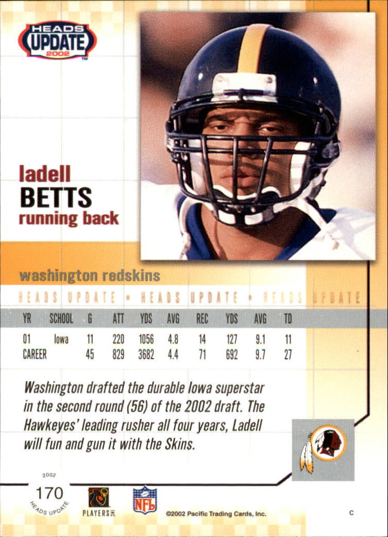 B1884- 2002 Pacific Heads Update FB Asst Cards -You Pick- 15+ FREE US SHIP - Picture 359 of 369